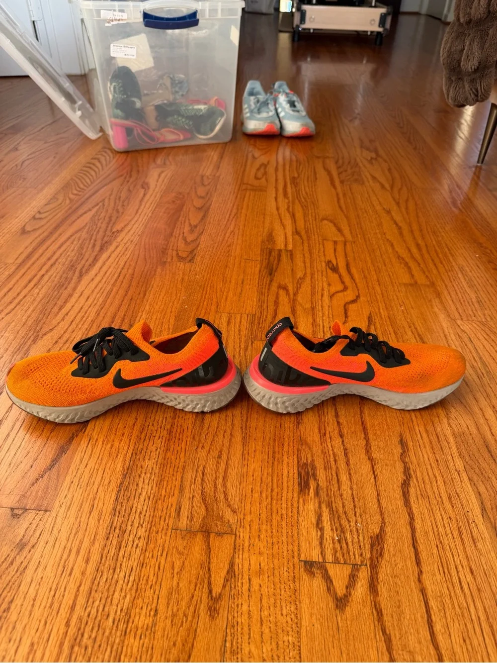 Nike Kids Orange Sneakers with Black Accents